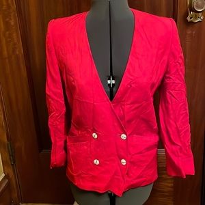 Joseph Picone Designer Collection Vintage Red Double-Breasted Blazer